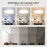 1 x RAW Customer Returns CANMEIJIA LED Ceiling Light Modern Dimmable Bedroom Ceiling Light, Chandelier with Remote Control, Bathroom Lamp, 24W, 3000-6500K, IP44 - RRP €26.99