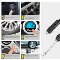 1 x RAW Customer Returns WindGallop Portable Car Air Compressor Car Tire Inflator Kit Car Inflates Tires Portable Compressor 12 Volt Air Pump with Tire Pressure Gauge LED Light and Valve Adapters Silver  - RRP €32.98