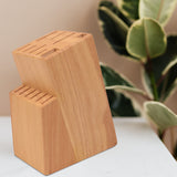 1 x RAW Customer Returns Universal knife holder for 15 pieces, knife holder made of solid wood, robust and elegant knife block without knives, knife holder with scissor slot, kitchen knife block pine  - RRP €24.9