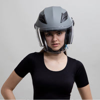 1 x RAW Customer Returns Westt jet helmet with visor and sun visor motorcycle helmet men women scooter helmet moped helmet moped chopper helmet motorcycle half helmet open-face helmet pilot helmet ECE DOT certified - RRP €71.76