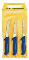 1 x RAW Customer Returns F. DICK knife set ErgoGrip 3-piece boning knife 15 cm flexible , A. knife 15 cm, sorting knife 15 cm, HRC 56 82559100, blue - RRP €46.28