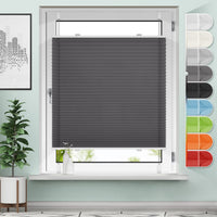 5 x RAW Customer Returns Sanfree pleated blind Klemmfix pleated blind without drilling anthracite 45x100cm WxH incl. clamp bracket opaque and translucent blind folding blind privacy and sun protection blind for windows and doors - RRP €50.35