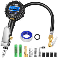 1 x RAW Customer Returns AUTDER Digital Tire Inflator Pressure Gauge, Compressed Air Tire Pressure Gauge Air Pressure Gauge, 250 PSI Tire Pressure Gauge Measuring Device for Car Truck Motorcycle Bicycle - RRP €23.66