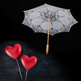 1 x RAW Customer Returns Ejoyous Lace Umbrella, Vintage Wedding Lace Embroidery Wedding Umbrella Bridal Umbrella Parasol Women s Hand Umbrella for Decoration Bride Photo Props Costume White  - RRP €25.57