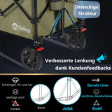 1 x RAW Customer Returns Sekey XXL Plus Folding Cart with Wheel Brakes 200L 150KG, Transport Cart for Beach Camping Garden, Patented Folding in Four Directions SE4010, Olive Green - RRP €117.54