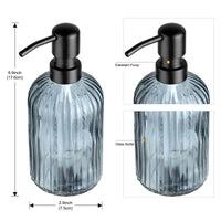 1 x RAW Customer Returns goldenwarm 400ml soap dispenser glass black matt for kitchen bathroom toilet dishwashing liquid dispenser glass with stainless steel pump head for shower gel detergent shampoo 1 piece  - RRP €15.99