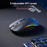 1 x RAW Customer Returns Redragon M719 Wireless Optical Gaming Mouse, 7 Programmable Buttons, RGB Backlit, 10,000 DPI, Ergonomic PC Computer Gaming Mice with Fire Button - RRP €36.83