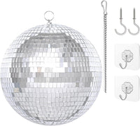 1 x RAW Customer Returns 20CM Mirror Ball Party Disco Ball with Extension Chain and Hanging Hook - RRP €17.14