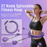 1 x RAW Customer Returns Hula hoop adults, hula hoop with weight ball, fitness hoop with 27 removable links, adjustable smart hula hoop up to 160 cm, hoola hoop for losing weight with counter and ball - RRP €36.0