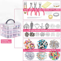 1 x RAW Customer Returns HOTOOLME Jewelry Craft Kit Jewelry Making Kit with Jewelry Pliers, Beading Wire, Jewelry Beads for Repairing Jewelry, Necklace, Earrings, Bracelets, Gift for Girls, Women - RRP €30.24