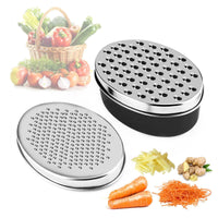 1 x RAW Customer Returns DIFCUL Cheese Grater with Container Kitchen Grater with 2 Sizes for Shredded Cheese Ginger Lemon Carrot Vegetables - RRP €11.78