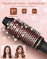 1 x RAW Customer Returns Thermal Brush Curling Brush Hair Styling Heat Brush, 38 mm 1.5in Volume Hair Comb, LCD Display 120-210 , Hot Brush Creates Root Volume and Loose Curls, Dual Voltage Suitable for Travel - RRP €31.45