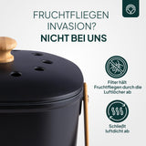 1 x RAW Customer Returns ZUKUNFTSENKEL organic waste bin kitchen 4L odor-proof black with replacement filter and 50 organic waste bags replacement filter, 2 pieces  - RRP €34.99