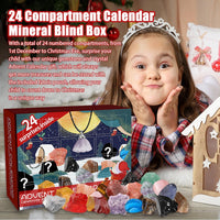 1 x RAW Customer Returns Mineup Advent Calendar 2023 with Crystals, 24 Days Natural Crystal Stone Minerals Christmas Advent Calendar, Fossil Crystals Advent Calendar, Christmas Gift for Kids - RRP €13.48