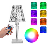 4 x RAW Customer Returns KEAGAN LED table lamp made of crystal, crystal LED table lamp, battery table lamp, outdoor table lamp, touch remote control 16 color modes , USB-C charging RGB color change - RRP €71.96