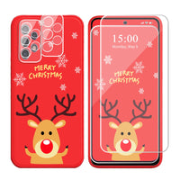 1 x Brand New Esakycn Case for Samsung A13 4G Christmas Protective Case with 2 Screen Protector 2 Camera Film, Red Cartoon Doll Silicone Christmas Cell Phone Case for Samsung Galaxy A13 4G 6.6 , Deer - RRP €21.6