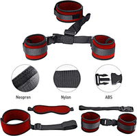 4 x Brand New BDSM Bondage Set Restraints Sex Toy Extreme Sex with Handcuffs and Eye Mask Set Sex Toy Restraint Set for Couples Beginners Sex Toys Red  - RRP €24.16