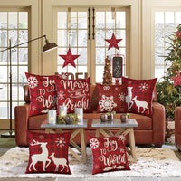 1 x RAW Customer Returns JOTOM Christmas Cushion Covers 50x50cm Holiday Winter Christmas Gift Red Black Check Merry Christmas Cushion Covers for Christmas Decoration Sofa Decoration Pack of 4 Snowflake  - RRP €20.4