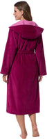 1 x RAW Customer Returns Morgenstern bathrobe for women made of cotton with hood in fuchsia women s bathrobe long sauna coat terry cloth size XL Leonie - RRP €60.46