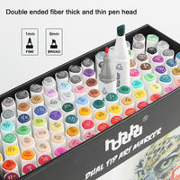 1 x RAW Customer Returns hhhouu 100 Colors Art Markers, Drawing Dual Tip Markers, for Painting, Chalk, Manga, Ideal for Children, Adults, Artists MH-100W - RRP €32.99