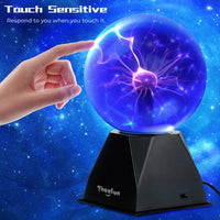 1 x RAW Customer Returns Theefun Plasma Ball, 15cm Magic Luminous Ball, Plasma Ball Ligh, Electrostatic Ball Touch Sensitive Lightning Ball, Flashing Physics Flash Light Plasma Lamp Sphere Light Effects Blue  - RRP €29.99