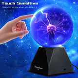 1 x RAW Customer Returns Theefun Magic Plasma Ball, 6 Inch Plasma Ball Flashes Plasma Ball Light Lones Sphere Lamp Touch Sensitive Ball, Blue - RRP €32.24