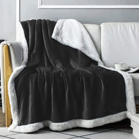 2 x Brand New Everlasting Comfort Double-Sided Sherpa Fleece Blanket Reversible Warm, Thick, Cozy and Soft, 50 x 65  - RRP €75.98