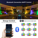 1 x RAW Customer Returns CLY RGB LED spotlights, 2 pieces 42W RGB spotlights, color changing floodlights with Bluetooth APP and remote control, dimmable 16 million colors and 20 modes, music synchronization for garden tree spotlights - RRP €44.36