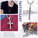 1 x RAW Customer Returns FaithHeart Stainless Steel Cross Pendant Necklace for Men Women Crucifix Pendant with Venetian Chain Gifts for Easter - RRP €24.0