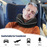 1 x RAW Customer Returns HOMIEE Airplane Travel Pillow, 360 Pillow Memory Foam Neck Support Desk Sleeping Pillow with Bag for Train, Plane, Office Rest Home - RRP €25.89