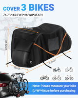 1 x RAW Customer Returns SUPAREE Bicycle Cover for 3 Bikes Bicycle Cover for Rear Carrier Bicycle Protective Cover Motorhome Weatherproof Tear-Resistant 420D Oxford Heavy Duty for Camping Motorhome Rear Carrier - RRP €80.99