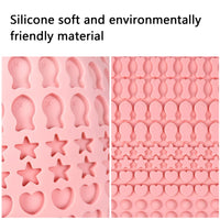 40 x Brand New Gizodhij Baking Mat Dog Biscuits, Silicone Baking Mold, Small Fish Bones Star Heart Candy Silicone Mold for Baking Cookies, Candy, Chocolate, Snack Baking Mold Pink  - RRP €816.0