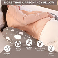 1 x RAW Customer Returns SHANNA Pregnant Sleeping Pillow, Sleep Comfort Pillow, 2024 New Body Nursing Pillow, Full Body Support Pillow for Pregnancy with Removable Washable Cover Cloud Gray  - RRP €25.34