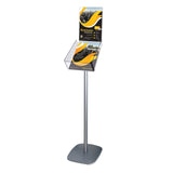 1 x RAW Customer Returns DISPLAY SALES Floor brochure stand Plus DIN A4 portrait format including holder for top sign Decorative brochure holder with brochure shelf made of crystal clear acrylic - RRP €126.91