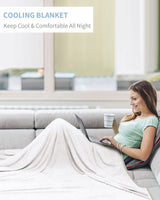 1 x RAW Customer Returns KANKAEU cooling blanket 200 230cm, cooling blanket for sleeping, summer blanket sweat-absorbing and breathable, cooling blanket for better sleep, cooling blanket cool and skin-friendly, white - RRP €39.99