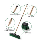 1 x RAW Customer Returns Eyliden broom with handle, efficient floor broom for indoor and outdoor use is 168 cm long, 46 cm hard brush head, robust, durable street broom for cleaning gardens, streets, garages - RRP €23.99