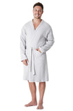 1 x RAW Customer Returns CityComfort Men s Bathrobe, 100 Cotton Bathrobe, Men s Shower Bathrobe M - 3XL Grey, L  - RRP €23.18