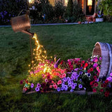 1 x RAW Customer Returns lifemet Solar Watering Can Lamp Garden Decoration-Waterproof Copper Outdoor Sculpture Jewelry Star LED Fairy Art Decoration Waterfall Light Hanging Garden with Bracket  - RRP €25.99