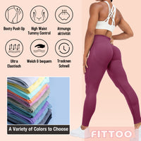 1 x Brand New FITTOO Women s Scrunch Leggings Sport Booty Push Up Butt Lift Anti Cellulite Pants High Waist Seamless Tights for Running Yoga Gym Fitness 1- Gradient Black Gray S - RRP €22.8