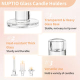 1 x RAW Customer Returns NUPTIO candle holder glass candlestick candles 10 clear candlestick holder candle holder small candlestick glass candlestick for wedding party Christmas decoration table decoration decoration - RRP €24.98