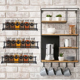 1 x RAW Customer Returns Vilive spice rack wall 2 pieces spice rack made of metal black spice rack hanging without drilling, wall kitchen shelf for kitchen spice organizer kitchen accessories - 29 x 6 x 6.5cm - RRP €11.09