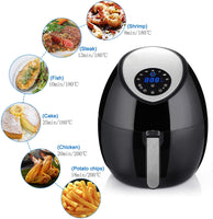 1 x RAW Customer Returns 4.5 Liter Air Fryer, Energy Saving Air Fryer Uten with 7 Programmes, PDF Recipes, Double Layer Accessories, LED Touch Screen, 1500W, PFOA and BPA Free - RRP €79.99