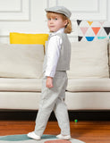 1 x RAW Customer Returns mintgreen Baby Boy Clothes Formal Blazer with Berets, Light Gray, 2-3 Years, 100 - RRP €44.9