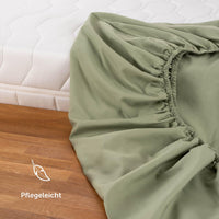 1 x RAW Customer Returns Blumtal fitted sheet 90x200cm 2-pack - fitted sheet microfiber - Oekotext certified bed sheet 90x200cm 2-pack - fitted sheet 90x200cm - duvet cover 90x200cm sheet 90x200cm - olive - green - RRP €19.15