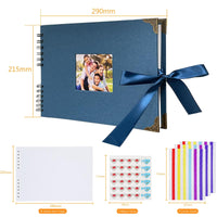 1 x RAW Customer Returns Photo album for self-design 28 x 20.5 cm gluing DIY silk ribbon personalized photo album scrapbook 40 white pages photo book for baby Valentine s Day birthday anniversary gift - black - RRP €18.83