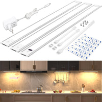 1 x RAW Customer Returns wobsion under-unit kitchen LED warm white with non-contact sensor, 1300 LM LED strip 42 cm x 3 pieces lighting kitchen dimmable 3000 K, ultra thin kitchen light under-unit LED for display cabinet lighting - RRP €40.33