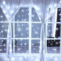 2 x Brand New LED curtain light, 3 m x 3 m LED fairy lights curtain, 8 modes curtain lights string light, 300 LED USB light curtain, LED fairy lights curtain with remote control timer, light curtain - RRP €28.22