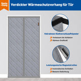 1 x RAW Customer Returns MAGZO Thermo door curtain cold protection 80 x 200 cm, magnetic heat protection curtain for doors, windproof thermal curtain door in winter, insulating protection curtain, grey - RRP €27.08