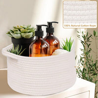 1 x RAW Customer Returns OUTBROS Storage Basket Set of 3, Cotton Rope Braided Basket, Woven Basket, Decorative Braided Storage Basket, Stackable Multi-Purpose Organizational Container, White - RRP €34.02