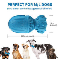 1 x RAW Customer Returns MASBRILL Dog Toy Indestructible, Chew Toy for Aggressive Chewers, Squeaky Dog Toy for Small Medium Dogs Natural Rubber Toy for Teeth Cleaning - Blue - RRP €7.66